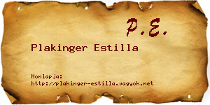 Plakinger Estilla névjegykártya